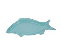 assiette plate, Assiettes à dîner divisées, assiette de contrôle du régime, assiettes, plateau couverts, plat en forme poisson, rangement for collations, apéritif(Sky Blue)