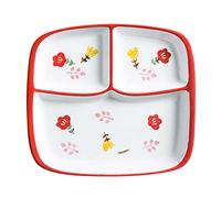 assiette plate, Assiettes à dîner divisées, assiette de contrôle régime, assiettes, for adultes, des portions en céramique for la perte poids - rouge 3 compartiments(Red)