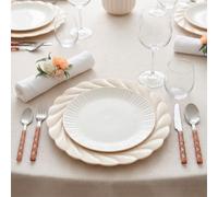 Assiette plate blanche flora - lot de 6