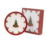 Assiette plate de Noël diamètre 27 cm en porcelaine Nàvel avec boîte cadeau