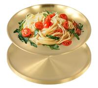 Assiette Plate En Acier Inoxydable Doré, Lot De 6 Assiettes Rondes 20 cm | SINJEUN, Métal Robuste, Finition Mate, Sans Couture, Passe Au Lave-Vaisselle Et Au Micro-Ondes,Idéal Pique-Nique Et Réception
