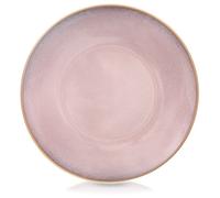 Assiette plate en céramique - ORION - 27 cm - Rose - Émaillée - Convient au lave-vaisselle - Compatible micro-ondes