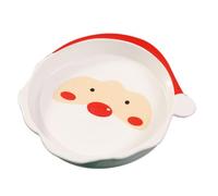 Assiette Plate en Céramique Père Noël, Ambiance Service Fruits Salades | Forme Festive Charmante, Pièce Centrale Décorative, Présentation Polyvalente pour Réceptions, Goûter, Usage Quotidien,