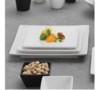 Assiette plate en grès blanc - L 26 cm - Quadro