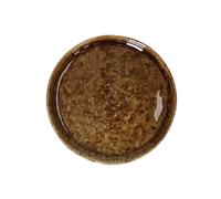 Assiette plate en grès marron, ronde, uni - Pomax, Spiro - Ø12x1 cm