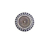Assiette plate en grès multicolore, ronde, à motifs - Bloomingville, Shama - Ø21x3 cm