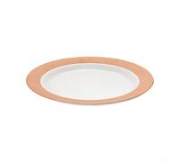 Assiette plate en mélamine 31,4 cm incassable Orange/blanc (25,9 cm) | 31,4 cm de diamètre, mélamine incassable, aspect orange-blanc, léger, idéal pour les grandes portions
