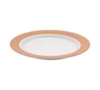 Assiette plate en mélamine à bord large orange blanc 25,9 cm vaisselle légère incassable pour restaurant usage domestique (31,4 cm)