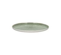 Assiette plate en porcelaine blanche et céladon, ronde, uni - Pomax, Spiro - Ø27x2 cm