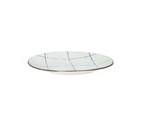 Assiette plate en porcelaine bleue, à motifs, ronde - Pomax, Anafi - Ø27x3 cm