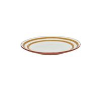 Assiette plate en porcelaine jaune, ronde, à motifs - Pomax, Mykonos - Ø26x3 cm