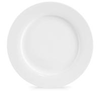 Assiette plate en porcelaine - ORION - 27 cm - Blanc - Compatible lave-vaisselle - Utilisable au micro-ondes