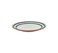 Assiette plate en porcelaine vert, ronde, à motifs - Pomax, Mykonos - Ø26 cm H3 cm