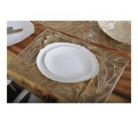 Assiette plate feuille blanche - lot de 6
