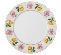 Assiette plate Idyllia, Porcelaine, Motif imprimé cristal, lys et citron, Multicolore OS