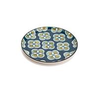 Assiette plate à motifs Imany Bleu foncé.
