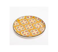 Assiette plate à motifs Imany Jaune.
