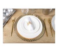 Assiette plate perles 27cm - lot de 6