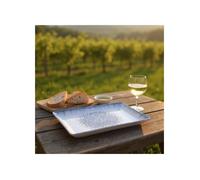 Assiette plate rectangle en porcelaine - 29.5*17*2.5 cm - Moon