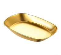 Assiette plate rétro pour barbecue Doré 25,5 cm | Construction incassable, résistante aux chutes, idéale pour le camping en plein air, la randonnée et pour une utilisation