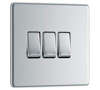 Assiette Plate sans Chrome poli 10 AX Interrupteur de lampe 3 modules 2 positions