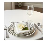 Assiette plate triple filet argent 27cm - lot de 6