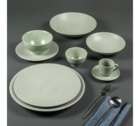 Table Passion - Assiette plate Vésuvio sauge 27 cm (lot de 6)