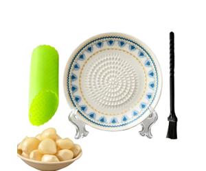 Assiette Râpe À Ail En Céramique 3 Pièces Assiette Ronde En Céramique | Plat À Râper L'Ail Pour Gingembre, Fromage, Tomates, Fruits, Fraises, Alimentation, Cuisson, Cuisine