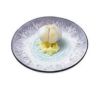Assiette Râpe Gingembre - Outil Hache Ail Manuel, Motif Relief Dent Soulevé Style, Points Broyage Aigus + Base Plate, Composant Grès Cérame Cuit Au Four - pour Préparation Repas & Comptoir