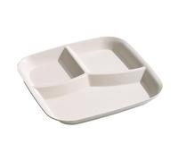 Assiette rectangulaire à 3 compartiments en polypropylène de qualité alimentaire - Passe au lave-vaisselle - Pour adultes et enfants - Pour petit-déjeuner, collation, légumes, repas - Fournitures de
