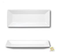 Assiette rectangulaire porcelaine blanche - L 34 cm - Kimi