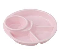 Assiette ronde divisée en porcelaine de 8 pouces, plateau de portions de repas équilibré, lavable au lave-vaisselle, micro-ondes (1 pièce)(Pink)
