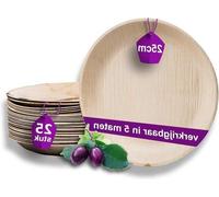 Assiette ronde en feuille de palmier Ø 25 cm, compostable
