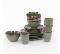 Assiette Service de Table 4 Personnes Tabo - Céramique - Vert - Mica Decorations