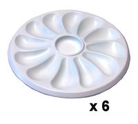 Assiettes 12 huitres x 6 en polypropylène 30 cm*