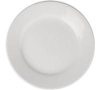 Olympia Athena Assiettes à bord large 202mm (lot de 12), porcelaine blanche, passe au micro-ondes, au four et au lave-vaisselle, CC207
