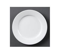 Olympia Whiteware Lot de 6 assiettes de serviceà bords larges en porcelaine 280 mm
