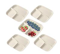 Assiettes À Compartiments Pour Adultes Plateau de Service à 3 Sections | Lot de 5 Assiettes avec Divisions Pour Les Adultes La Cuisine À La Maison La Cuisson Le Manger Les Fruits Les Légumes