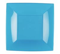 Assiettes à Dessert Carrés Agréable Turquoise 18x18 CM 25pz Goldplast - Fêtes