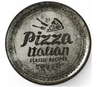 Assiettes à pizza en porcelaine noire, collection Recipe Collection, diamètre 33 cm - lot de 6