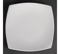 Assiettes carrées arrondies Olympia Whiteware 24 cm (12 pièces)