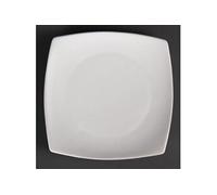 Assiettes Carrées Bords Arrondis Blanches 240(L)mm x 12