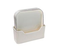 Assiettes Carrées en Plastique Réutilisables 6 avec Boîte de Rangement | Réutilisable, Légère, Antidérapante, Résistante, Empilable, Fruits Gâteaux Apéritifs Desserts Salades Noix Spaghettis