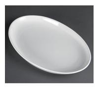 Olympia Lot de 2 assiettes ovales profondes en porcelaine Blanc 365 x 235 mm