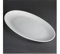 Assiettes creuses ovales en porcelaine blanche Olympia 500 x 290 mm - Lot de 1