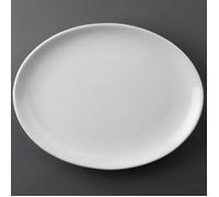 Olympia – Service 12 assiettes creuses ovales blanches Athena 254×197 mm Porcelaine émaillée