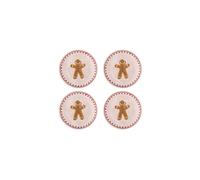 Assiettes de Noël lot de 4 Ø16 cm en grès rose Binna