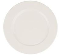 Assiettes de présentation rondes de 12 pièces plates et empilables LARA, plat à salade et dessert, plats végétariens en porcelaine beige - Dimension: 17 x 1.7 cm