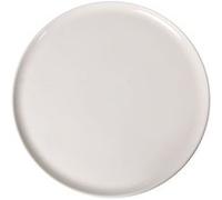 Assiettes de présentation rondes de 6 pièces plates et empilables HENRY, plat à salade et dessert, plats végétariens en porcelaine beige - Dimension: 32 x 2 cm