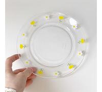 assiettes de service Assiette à dîner transparente, assiette en verre, de petit-déjeuner, dessert, café domestique, restaurant, Dim Sum, plate, peu profonde assiettes de pâtes